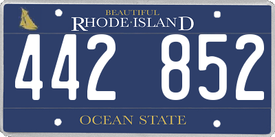 RI license plate 442852