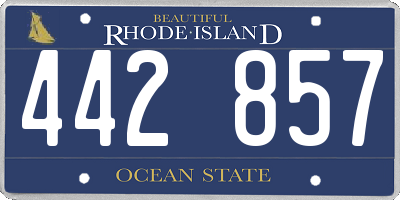RI license plate 442857