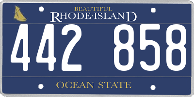RI license plate 442858