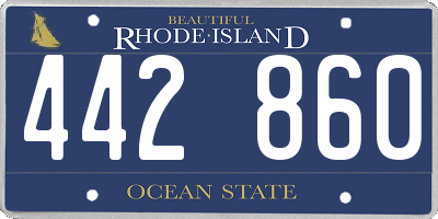 RI license plate 442860