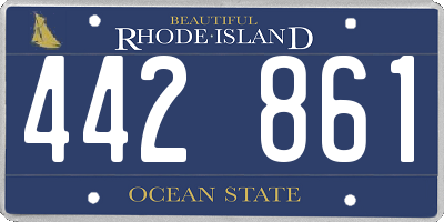 RI license plate 442861