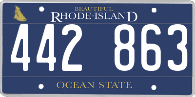 RI license plate 442863
