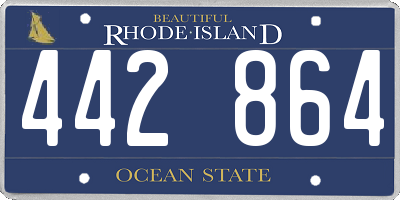 RI license plate 442864