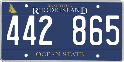RI license plate 442865