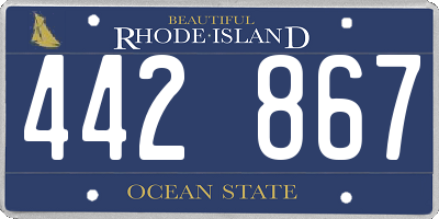 RI license plate 442867
