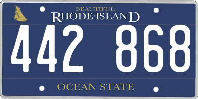 RI license plate 442868