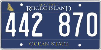RI license plate 442870