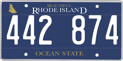 RI license plate 442874