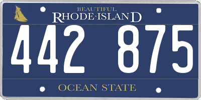 RI license plate 442875
