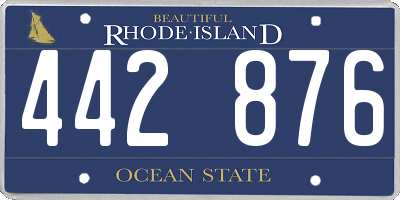 RI license plate 442876