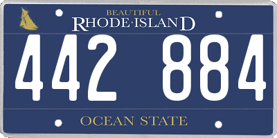 RI license plate 442884
