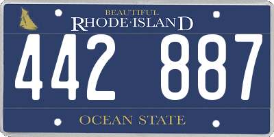 RI license plate 442887