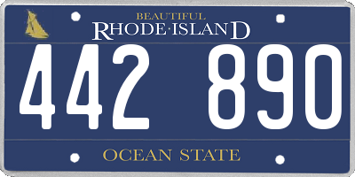 RI license plate 442890