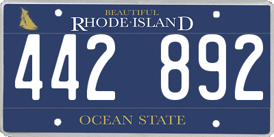 RI license plate 442892