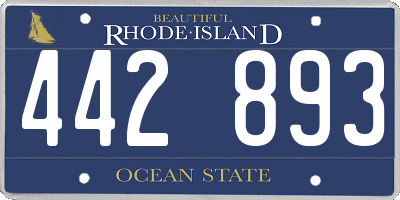 RI license plate 442893