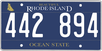 RI license plate 442894