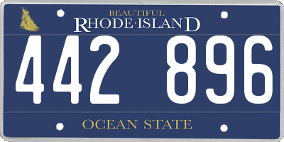 RI license plate 442896