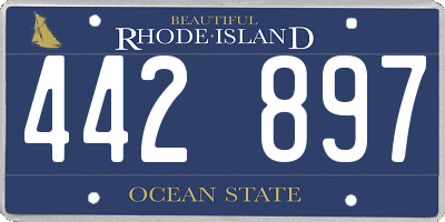 RI license plate 442897
