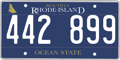 RI license plate 442899