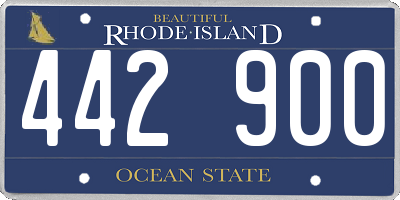 RI license plate 442900