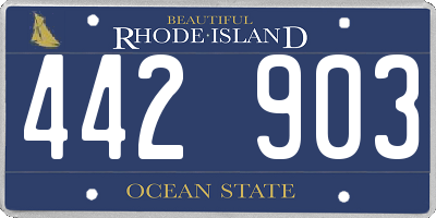 RI license plate 442903