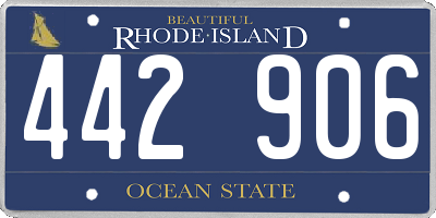 RI license plate 442906