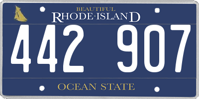 RI license plate 442907