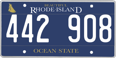 RI license plate 442908