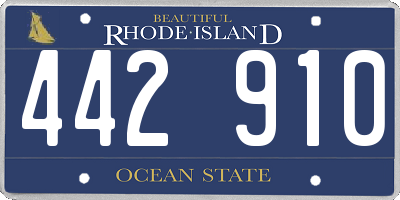RI license plate 442910