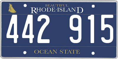 RI license plate 442915