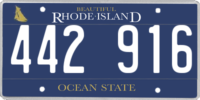RI license plate 442916