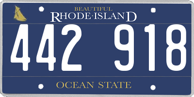 RI license plate 442918