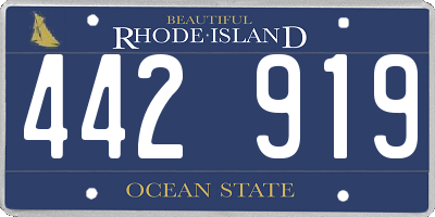 RI license plate 442919
