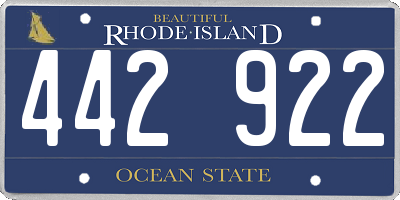 RI license plate 442922