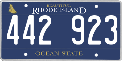 RI license plate 442923