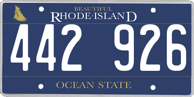 RI license plate 442926