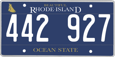 RI license plate 442927