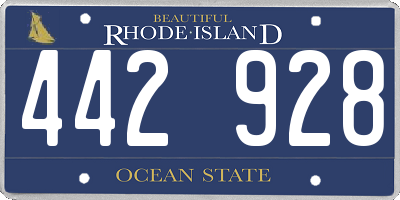RI license plate 442928