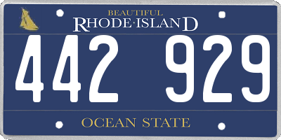RI license plate 442929