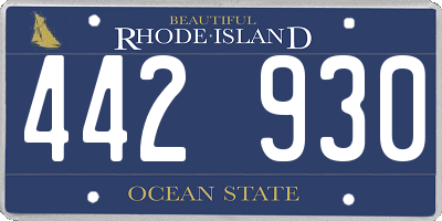 RI license plate 442930