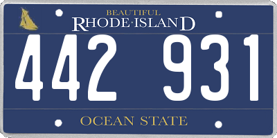 RI license plate 442931