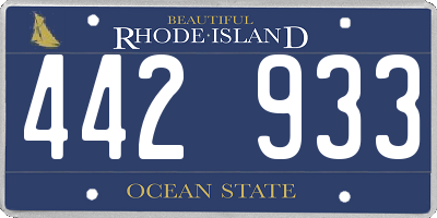 RI license plate 442933