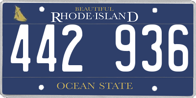 RI license plate 442936