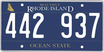 RI license plate 442937