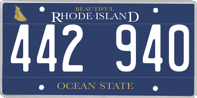 RI license plate 442940