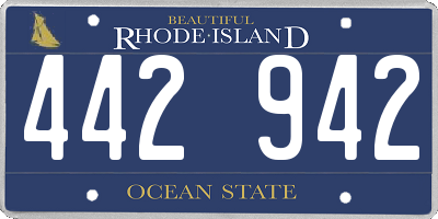 RI license plate 442942
