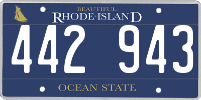 RI license plate 442943