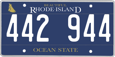 RI license plate 442944