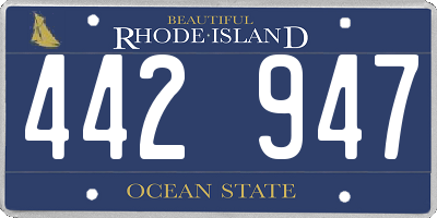 RI license plate 442947