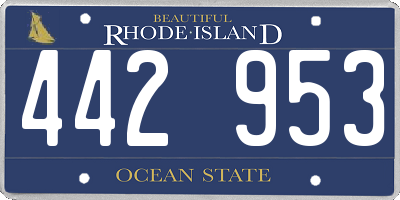 RI license plate 442953